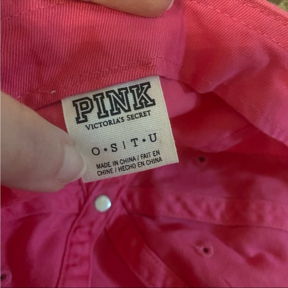 NWOT Victorias Secret PINK Hot Pink Embroidered Dog Logo Cap - Picture 3 of 3
